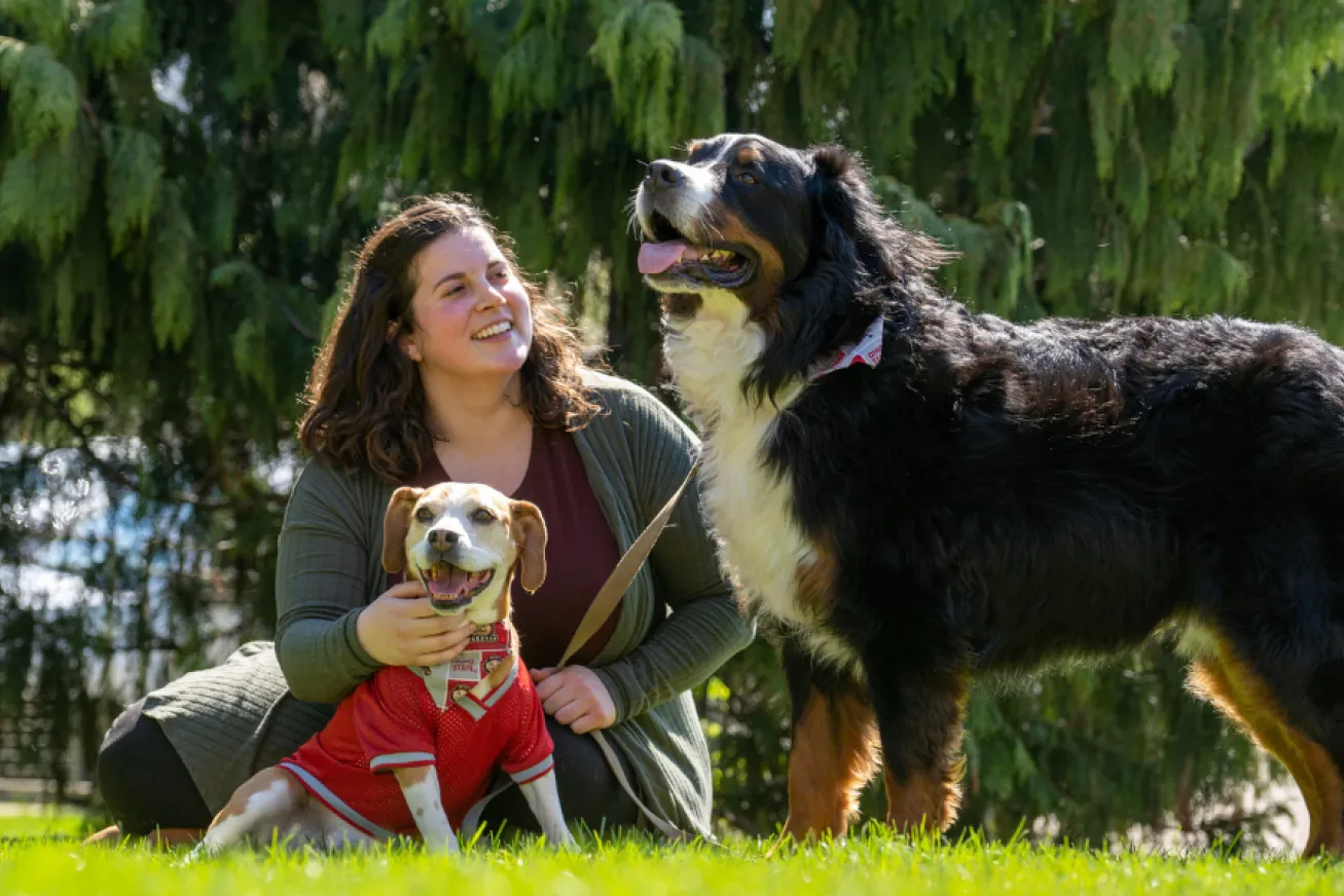 Marissa with her two dogs