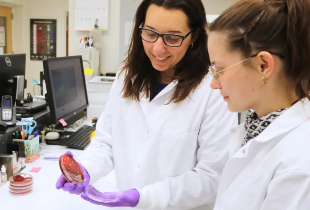 team members working together in the lab 