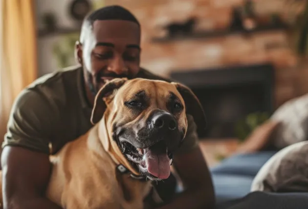 Man with his dog